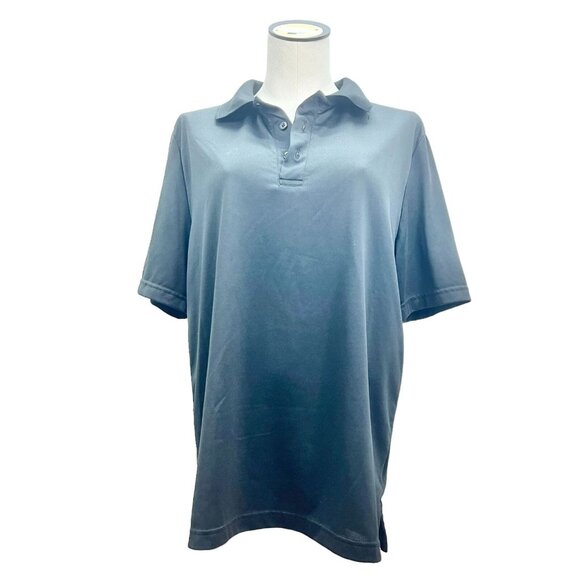 George Polo Style Shirt Men's M 38-40 Black Short Sleeve 3 Button Front - Picture 1 of 8